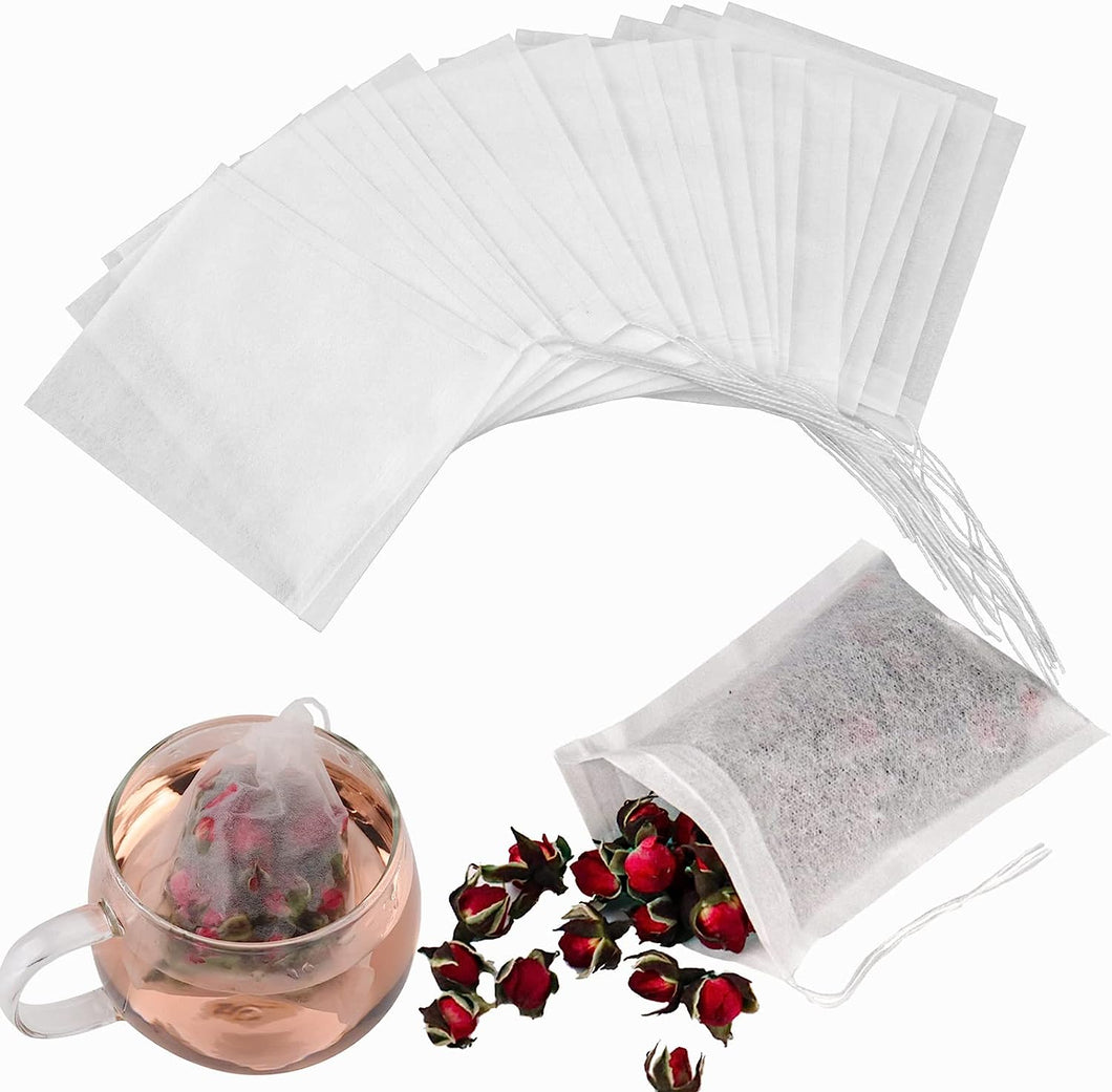 Amazon.com: BlingKingdom 100pcs Tea Bags Empty Tea Filter Bags Ground  Coffee Bags Safe and Natural Material Coffee Filter Bag Disposable Infuser  with Drawstring for Loose Leaf Tea 2.4 x 3.1inch (White) :