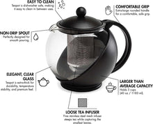 Load image into Gallery viewer, Primula Half Moon Teapot with Removable Infuser, Glass Tea Maker
