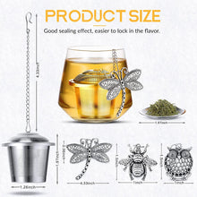 Load image into Gallery viewer, Tea Infusers for Loose Tea 3 Honey Bee, Owl, Dragon fly
