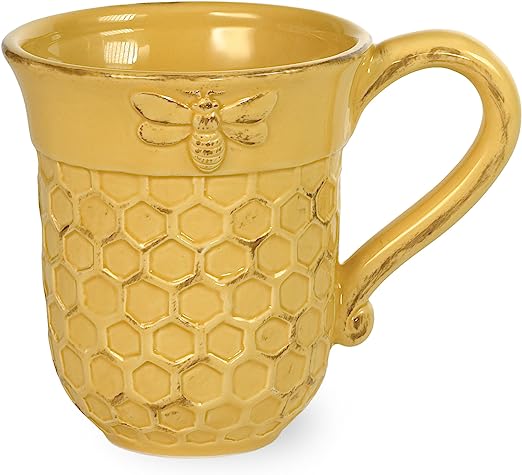 Boston International Embossed Ceramic Mug Honeycomb